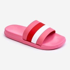 Papuci de damă cu dungi Vision roz închis 1