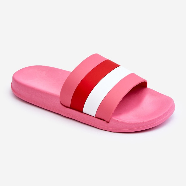 Papuci de damă cu dungi Vision roz închis 1