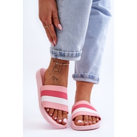 Papuci de damă cu dungi roz Vision 1 Papuci de damă cu dungi roz Vision 1