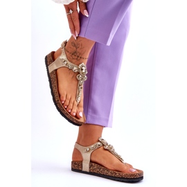 Sandale Flip Flops Pe Platformă De Plută Golden Naomi de aur 4