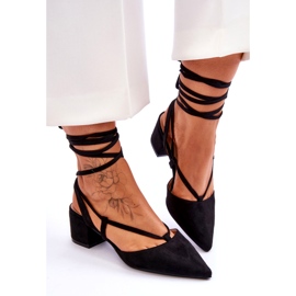 Papuci cu toc mic Carlotte negri negru 4