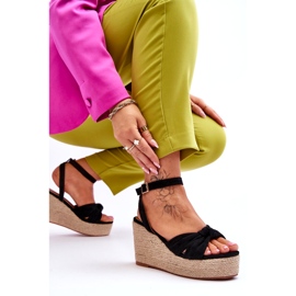 Sandale cu pană pentru femei Kendall negre negru 5