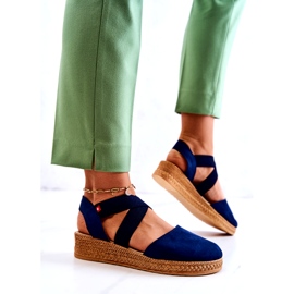 Espadrile din piele intoarsa dama Big Star JJ276037 Bleumarin albastru 2