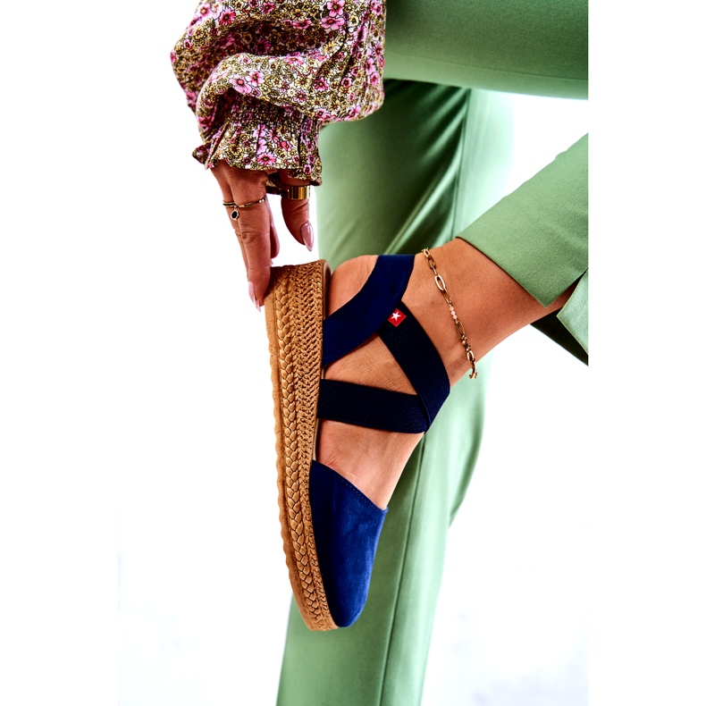 Espadrile din piele intoarsa dama Big Star JJ276037 Bleumarin albastru 3