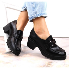 Mocasini Vinceza 10921 negri pe post si platforma negru 1