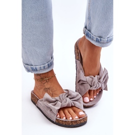 Papuci din plută din velur, gri de vară 2 Papuci din plută din velur, gri de vară 2