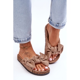 Papuci din plută din velur bej închis Summertime 1 Papuci din plută din velur bej închis Summertime 1