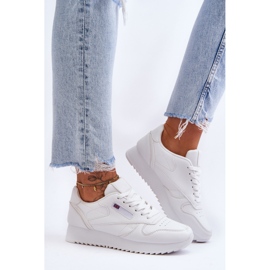 PM1 Pantofi sport cu platformă cu șireturi din piele albă Merida 1