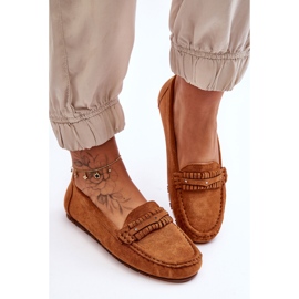 PG1 Mocasini din piele intoarsa pentru dama Camel Clorie maro 1