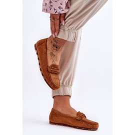 PG1 Mocasini din piele intoarsa pentru dama Camel Clorie maro 2