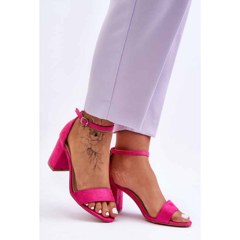 Sandale Fuchsia Madame Suede Toc Înalt roz 2