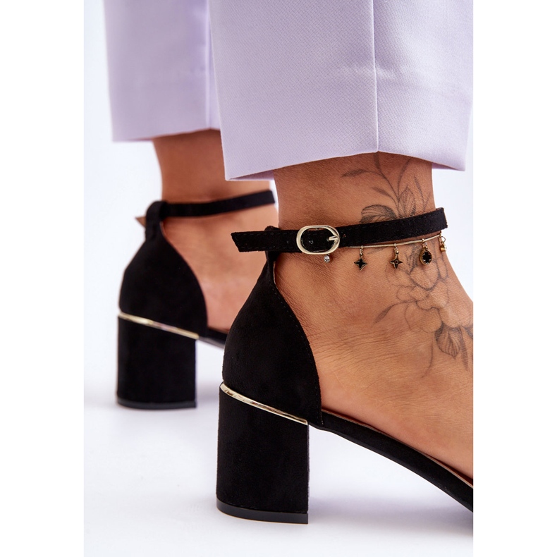 Sandale pe un toc stabil Palermo negru 2