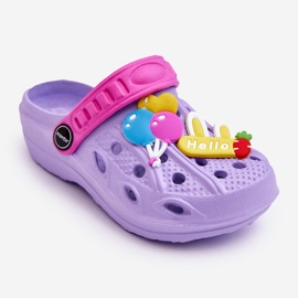 WJ1 Tobogane Crocs ușoare din spumă pentru copii Purple Sweets violet 1