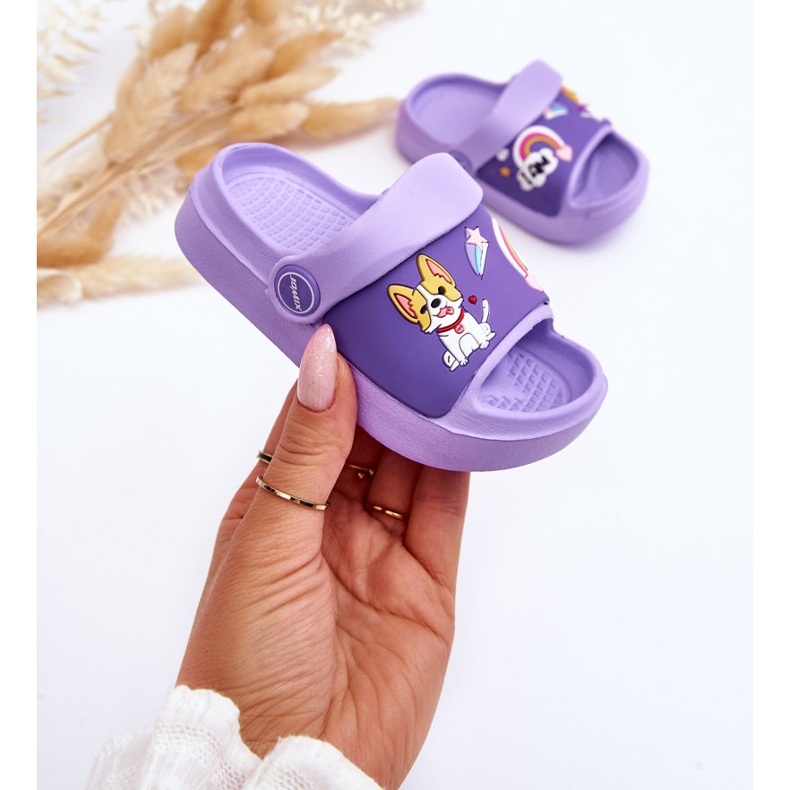 WJ1 Sandale Ușoare Flip Flops Pentru Copii Cu Motiv Câine Violet Rico 1 WJ1 Sandale Ușoare Flip Flops Pentru Copii Cu Motiv Câine Violet Rico 1