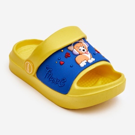 WJ1 Sandale Ușoare Flip Flops Copii Cu Motiv Câine Galben Rico 1