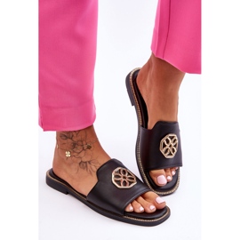 Sandale de damă clasice cu toc plat Larotte negre negru 1