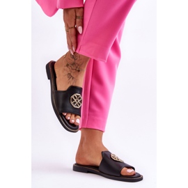 Sandale de damă clasice cu toc plat Larotte negre negru 2