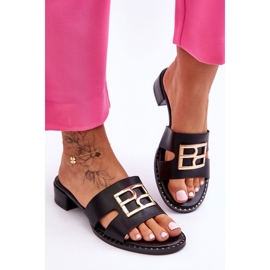 PG1 Papuci De Dama Eleganti Cu Decorat Negru Atlantis 1