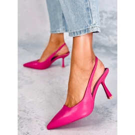 Pompe cu toc deschis Donell Fuchsia roz 4