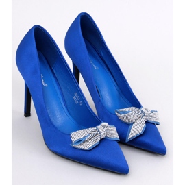 Ace din satin cu fundita Trini Blue albastru 1