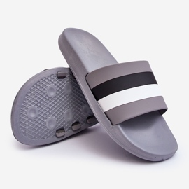 WJ1 Papuci bărbați cu dungi Grey Vision gri 2