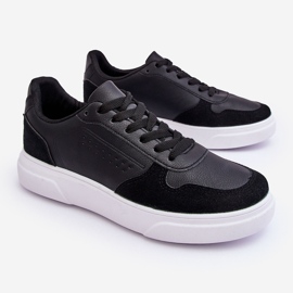 WJ1 Pantofi sport negri cu șireturi Castiel pentru bărbați negru 1