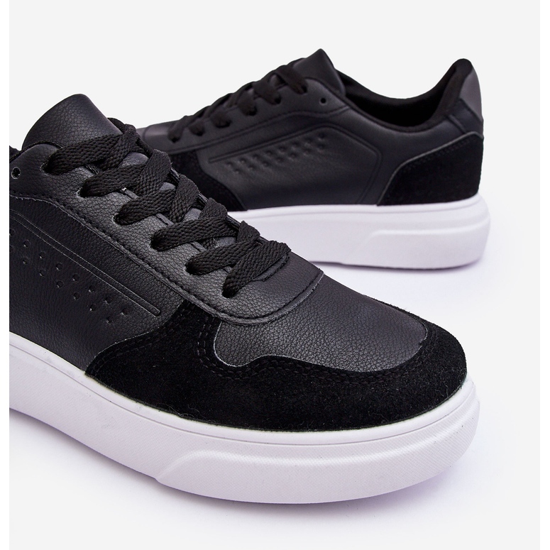 WJ1 Pantofi sport negri cu șireturi Castiel pentru bărbați negru 2