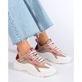 Adidași Big Star pentru damă KK274055 bej alb roz 1