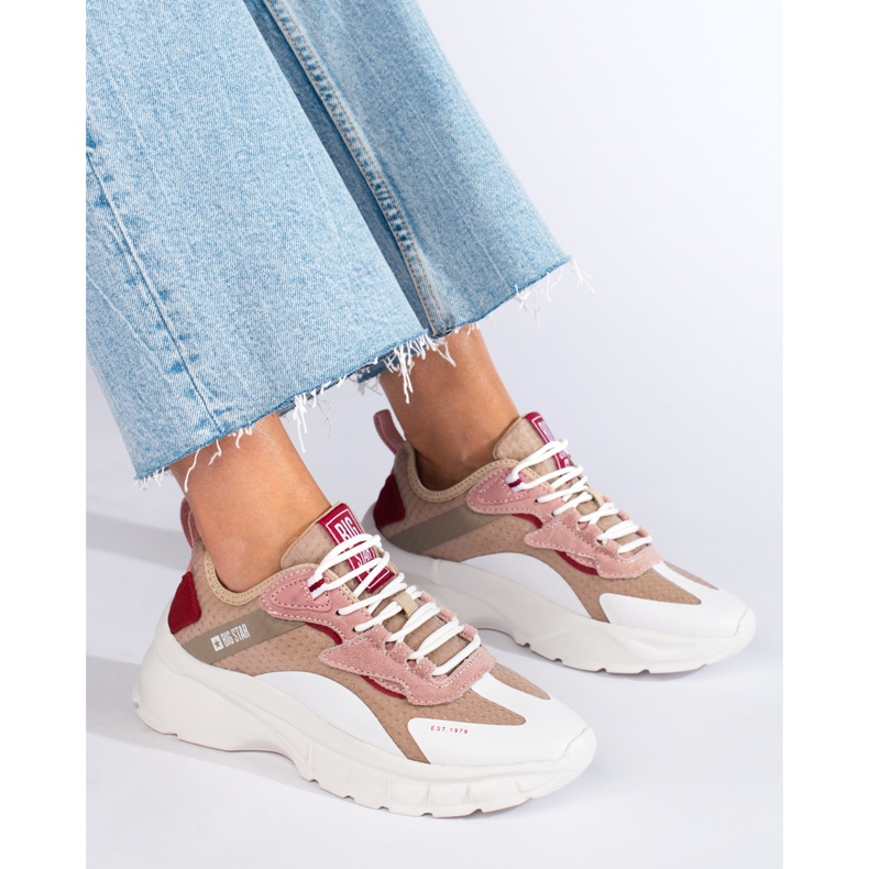 Adidași Big Star pentru damă KK274055 bej alb roz 1