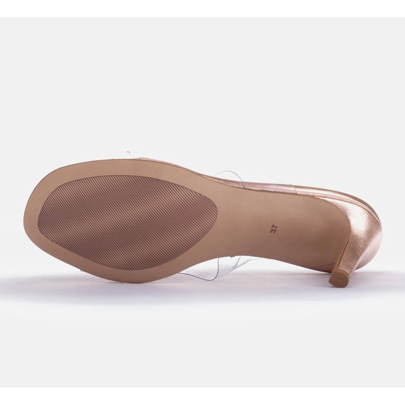 Marco Shoes Sandale cu dungi transparente roz 1