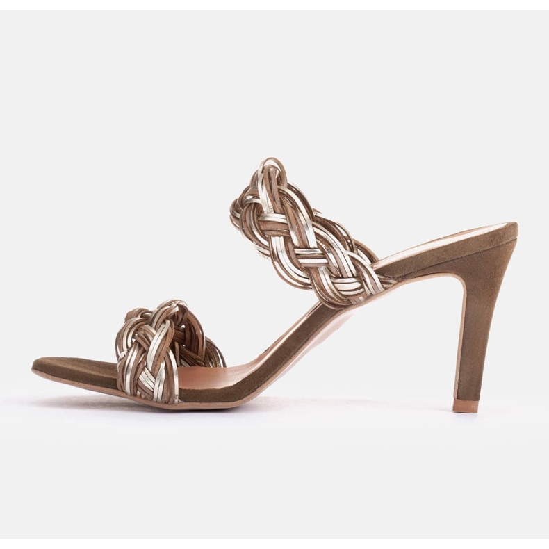 Marco Shoes Sandale cu bretele împletite verde 2