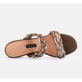 Marco Shoes Sandale cu bretele împletite verde 6