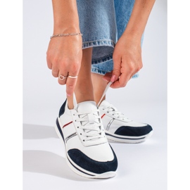 Tenisi de dama din piele pe platforma Shelovet alb 1