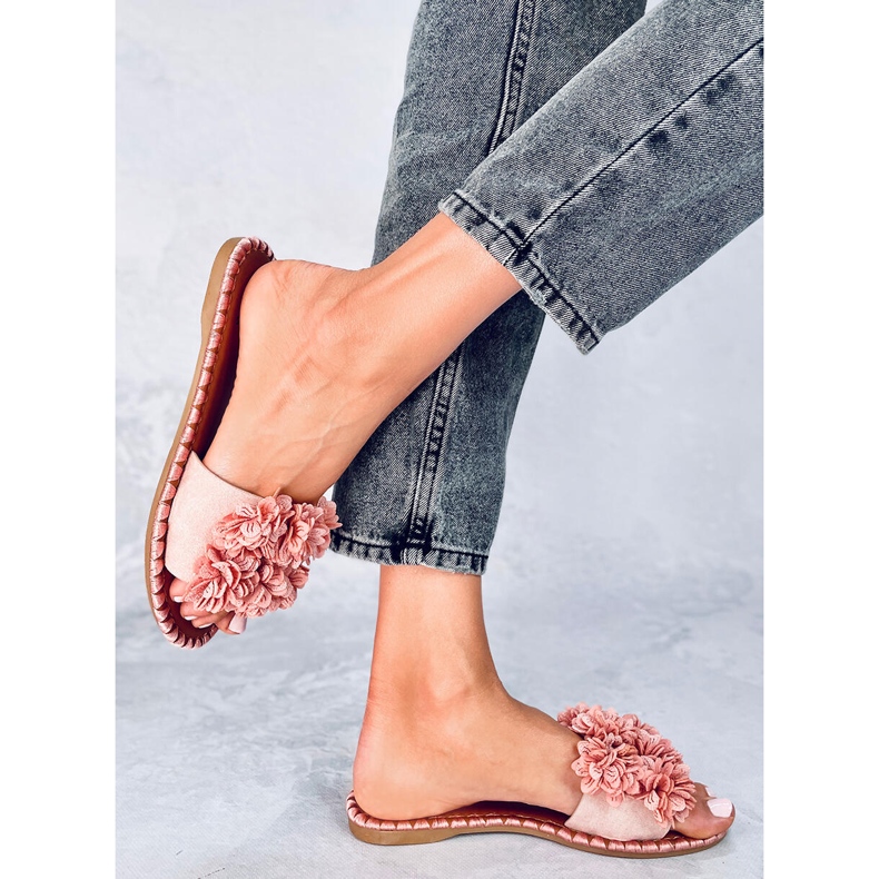 Papuci cu flori Prima Pink roz 2 Papuci cu flori Prima Pink roz 2