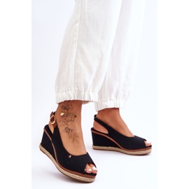 Sandale cu pană clasice pentru femei Katie, negru 1