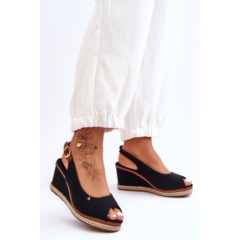 Sandale cu pană clasice pentru femei Katie, negru 1