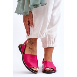 Lemar Sandale cu slip-on din piele fuchsia Alivia roz 1