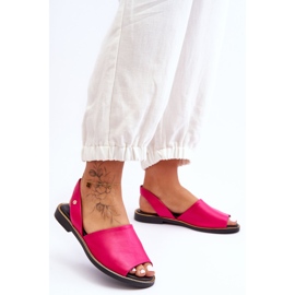 Lemar Sandale cu slip-on din piele fuchsia Alivia roz 2