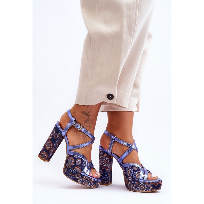 Piele Tocuri Sandale Maciejka 06084-17 Bleumarin albastru 1