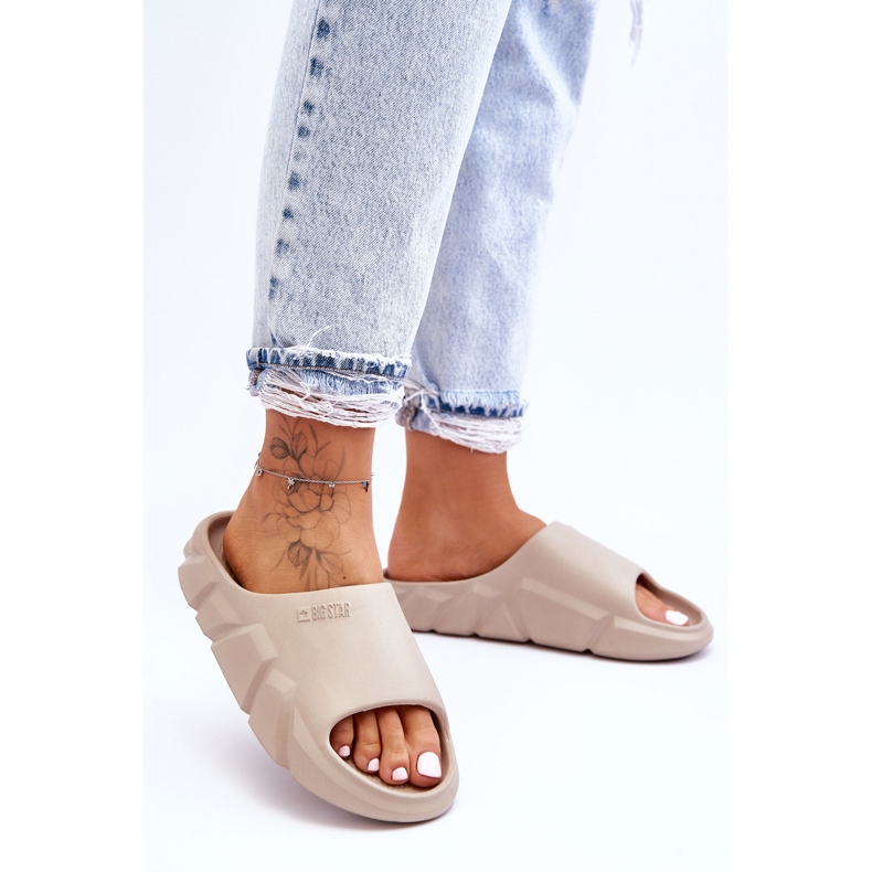 Papuci ușoare Big Star Foam pentru femei LL274593 Bej 1