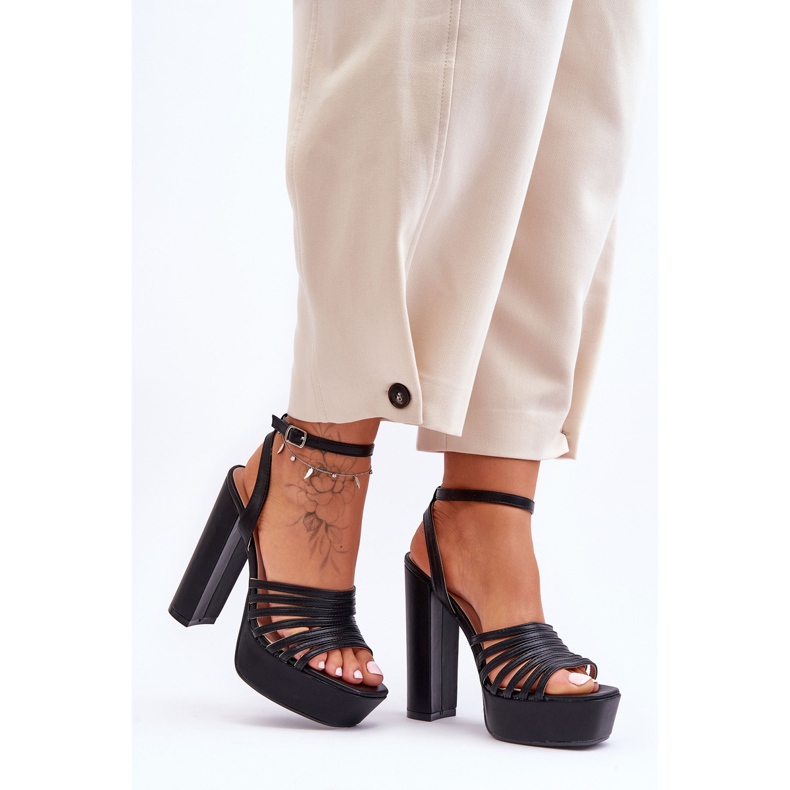 Sandale Pe Toc Înalt Negru Maya 2