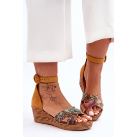 Sandale cu pană din piele intoarsa Maciejka 04565-43 Portocaliu portocale 1
