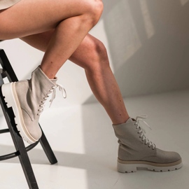 Marco Shoes Cizme din material din bumbac natural bej 1 Marco Shoes Cizme din material din bumbac natural bej 1