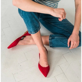 Marco Shoes Balerini cu toc roșu 1