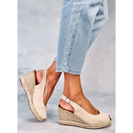 Espadrile cu pană cu vârf deschis Nevil Beige bej 1