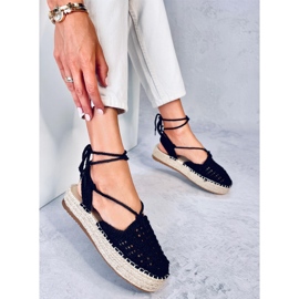 Espadrile de dama din dantela Yaweh Black negru 2