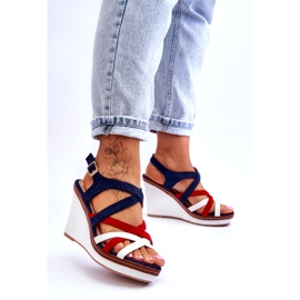 Seastar Sandale cu pană cu bretele, bleumarin multicolor 3