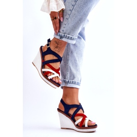Seastar Sandale cu pană cu bretele, bleumarin multicolor 4