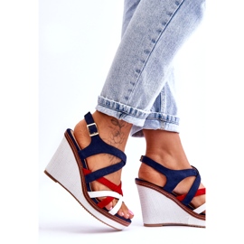 Seastar Sandale cu pană cu bretele, bleumarin multicolor 5