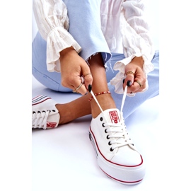 Pantofi de damă cu platformă din material Big Star LL274180 alb 3